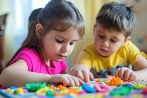realistic-scene-with-young-children-with-autism-playing